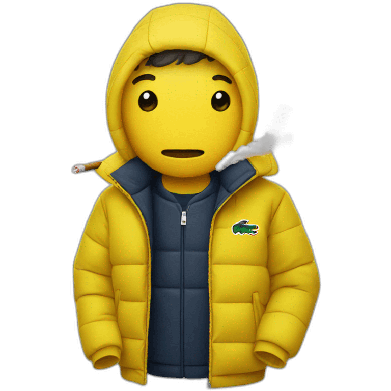 smoker with lacoste yellow puffer emoji