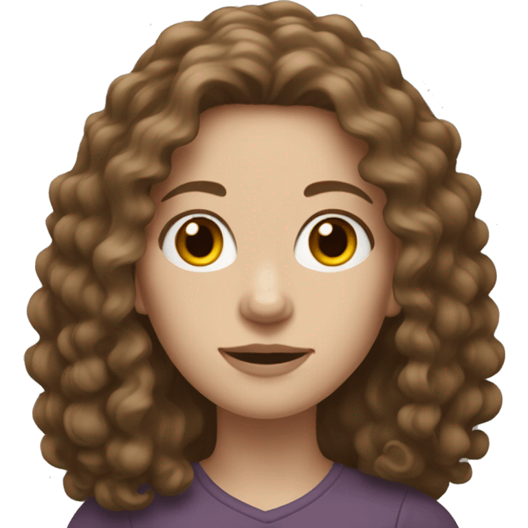 Woman with pale skin and long curly brown hair  emoji