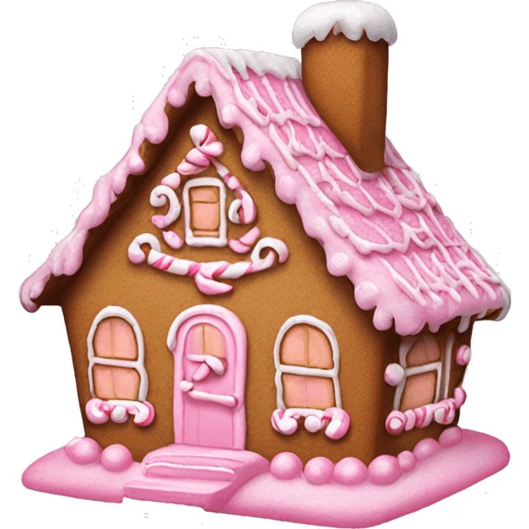 CutI pink gingerbread house emoji