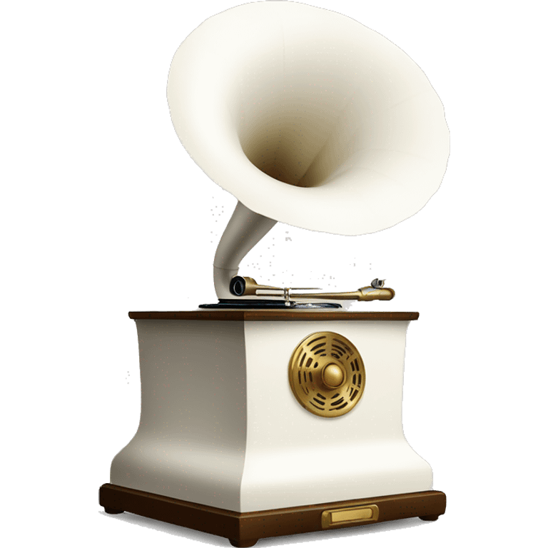 white retro gramophone emoji