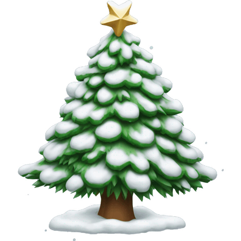 Snow-covered Christmas tree emoji