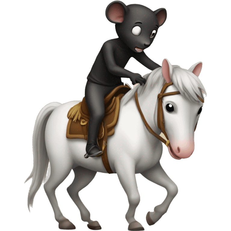 Black rat on a horse emoji