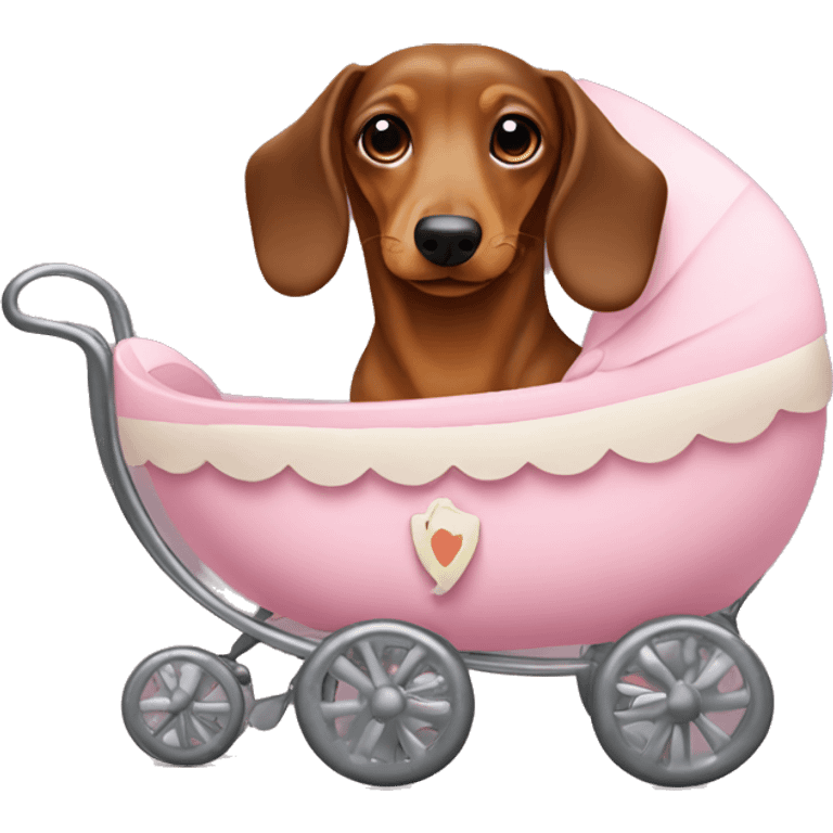 Dachshund in a pram emoji