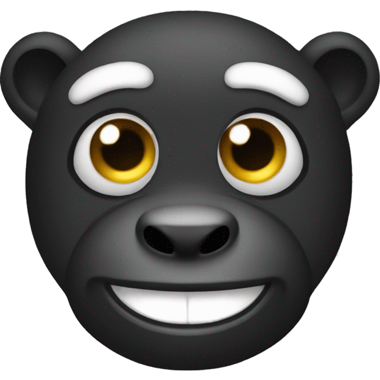 Singe noir riant  avec yeux blanc emoji