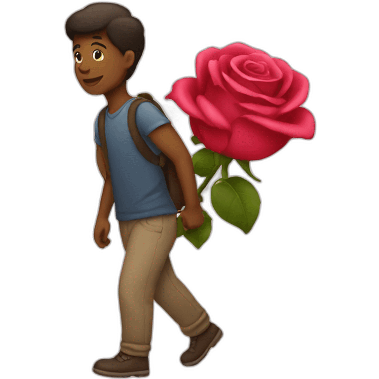 Carrying rose emoji