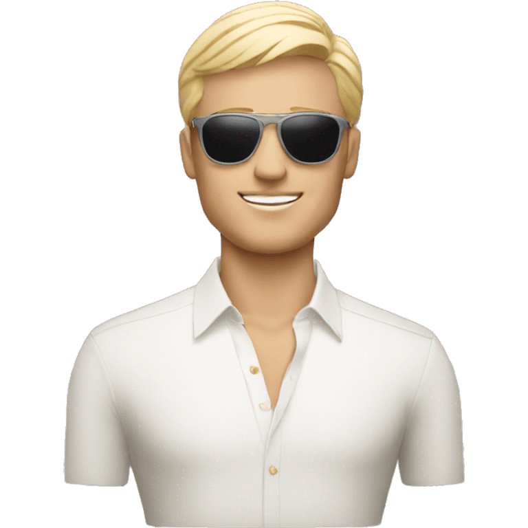 Blonde man with cartier sunglasses emoji