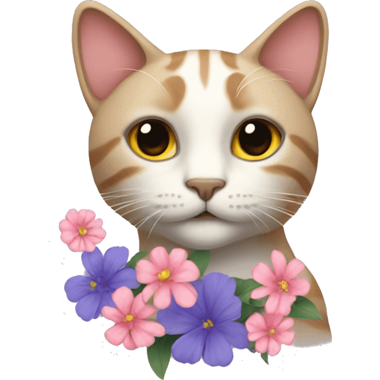 Cat with flowers  emoji