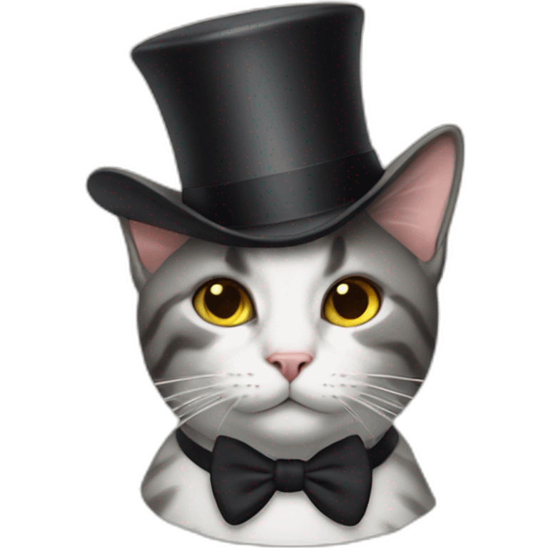 Cat wearing a top hat emoji