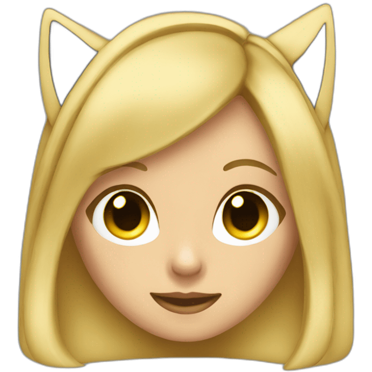 she blond developer has headphones with black catty ears emoji