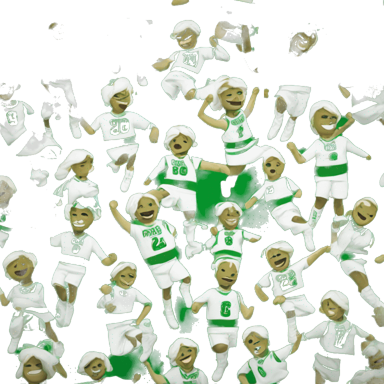 Green and white cheer  emoji