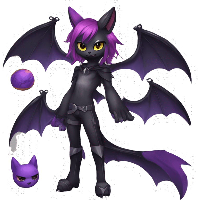 Anthro Dark Beautiful Colorful Shiny Edgy Cool Shy Grumpy FurSona Feline-Bat-Fakemon Long Emo Hai-bangs  Vtuber Model emoji