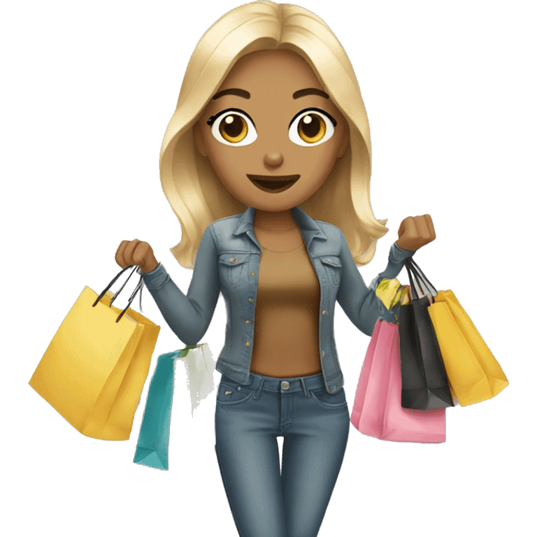 Girls glamour shopping emoji