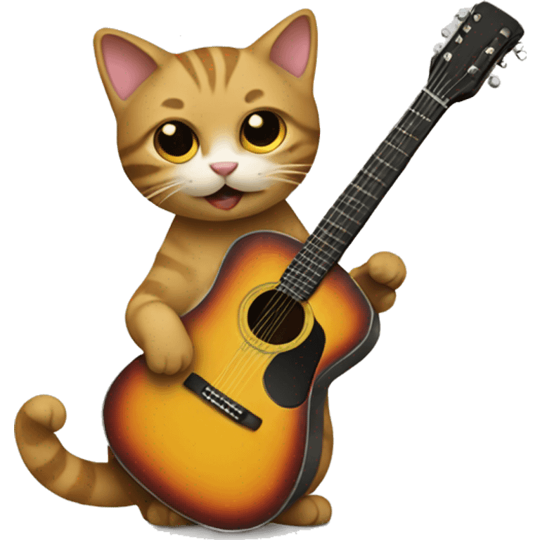 Cat with guitar emoji