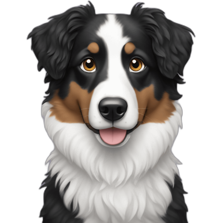 Black and white Aussie and water dog mixed emoji