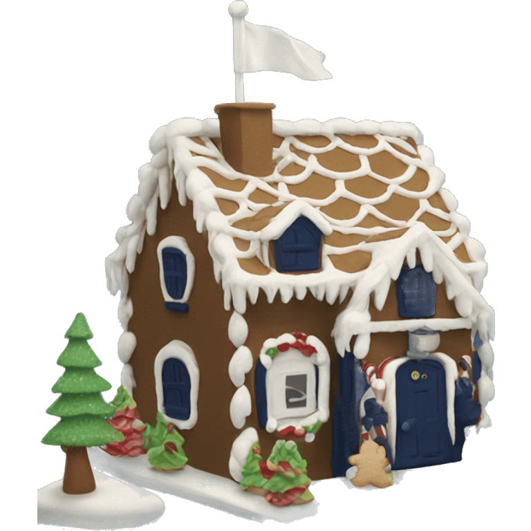 Navy gingerbread house emoji