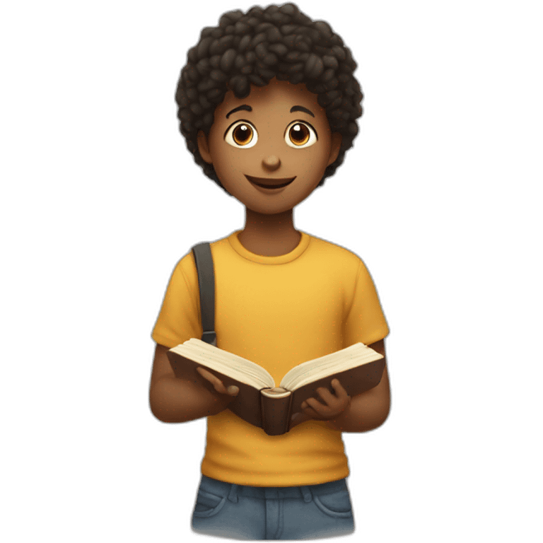 a child with a book cut emoji