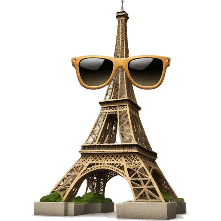 Torre Eiffel with sunglasses emoji