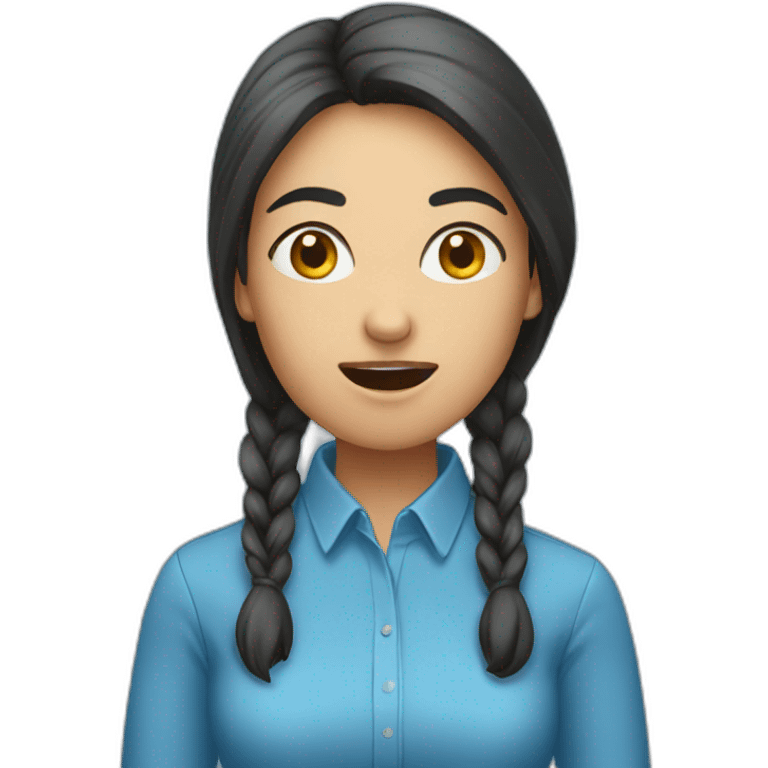 woman speaking loudly blue shirt emoji