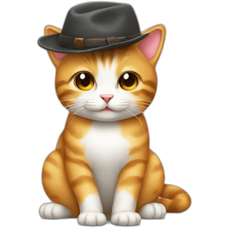 Small cat on hat emoji