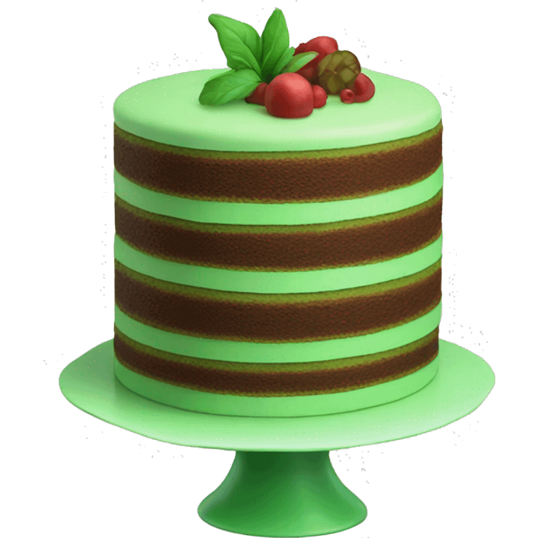 Realistic green layered cake emoji