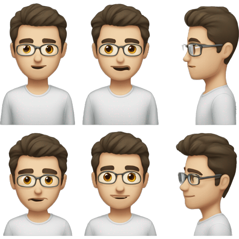 face 25~27 years old programmer man with glass and dark heair emoji