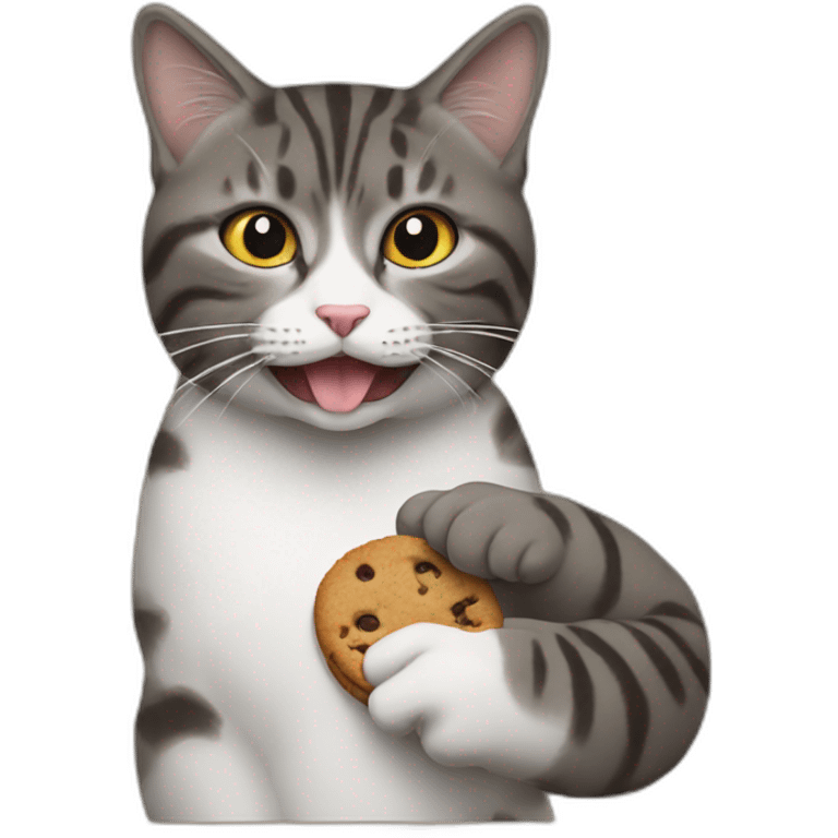 A cat eating a cookie  emoji