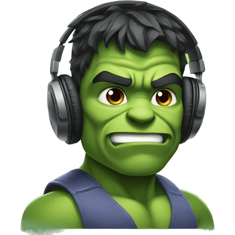 hulk with headphones emoji