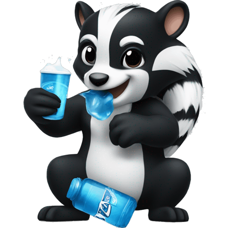 skunk with a blue powerade emoji