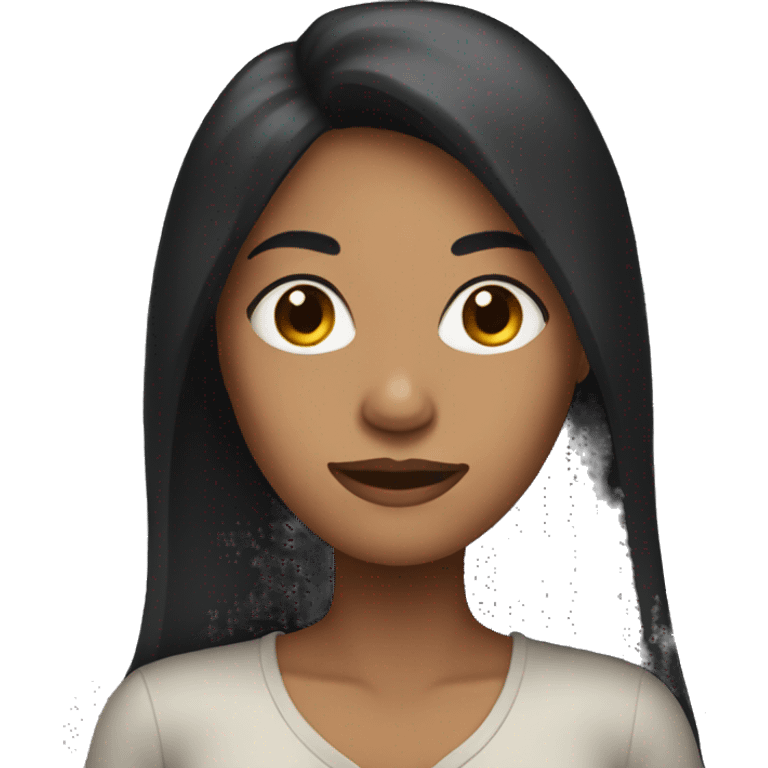 Woman with black long hair emoji