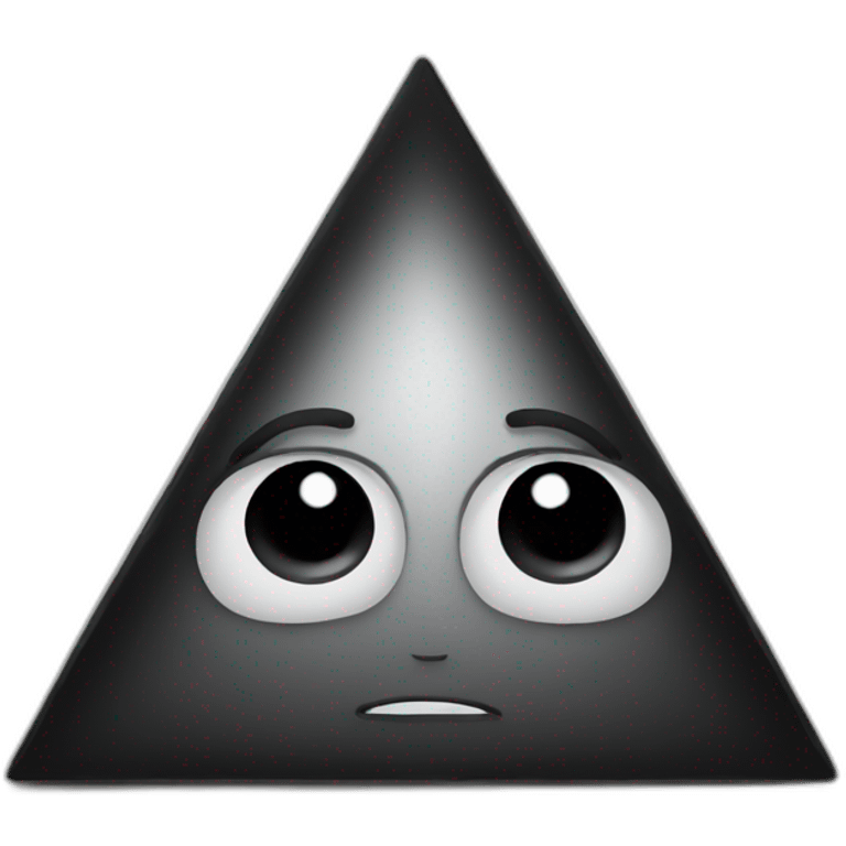 Black triangle with a face emoji