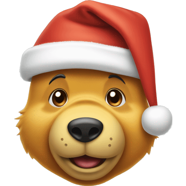 pooh bear in a santa hat emoji