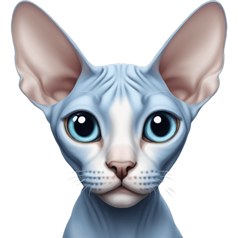 blue eyed cat Portrait sphynx  emoji