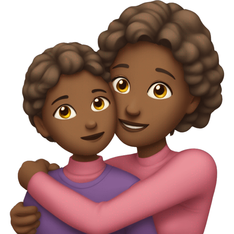 Mom and daughter hugging emoji