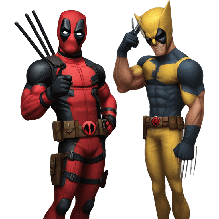 Deadpool and wolverine, bad hand gesture emoji