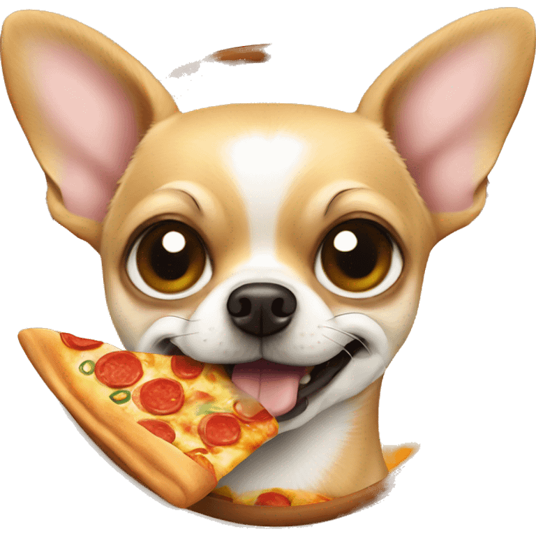 Chihuahua eats pizza  emoji