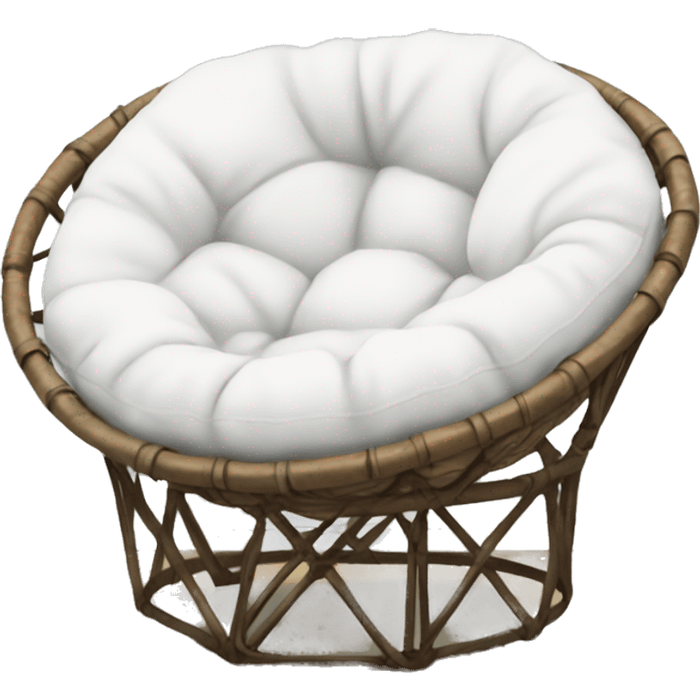 Papasan chair with white pillow emoji