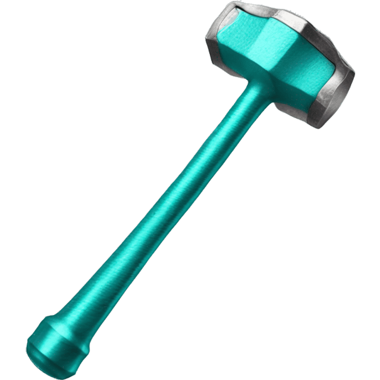 Realistic metallic turquoise hammer isolated.  emoji