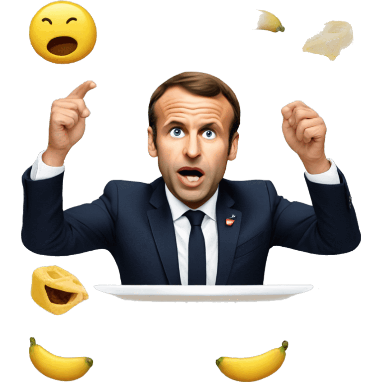 macron qui mange  du thon emoji