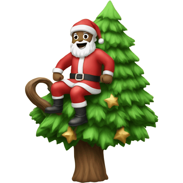 Santa riding tree emoji