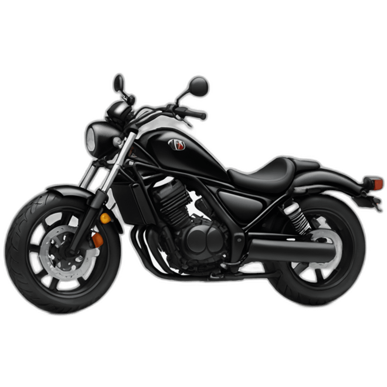 Biker with a black helmet on a Honda Rebel 1100 emoji