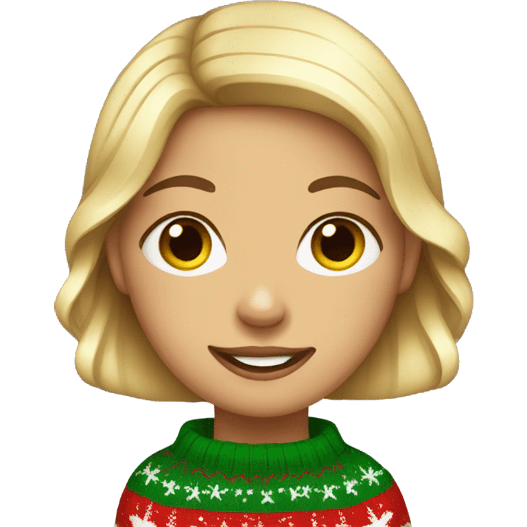 girl with christmas sweater emoji