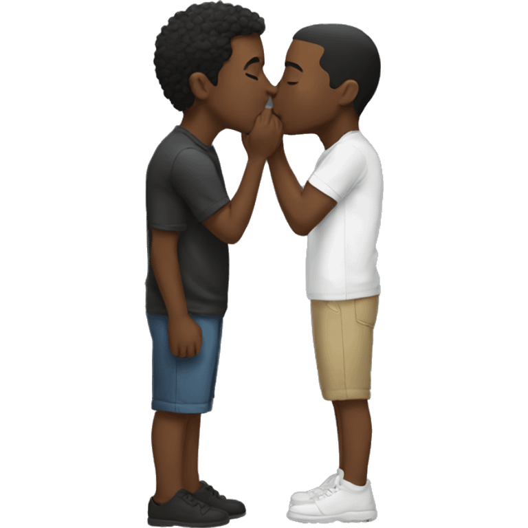 Black men kissing  emoji