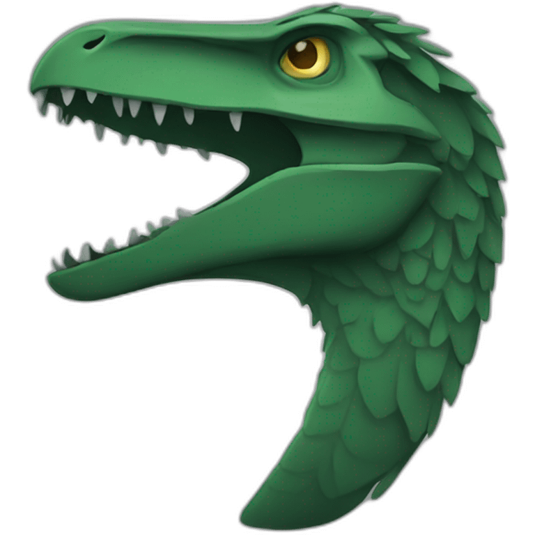 dark green raptor head sleeping emoji