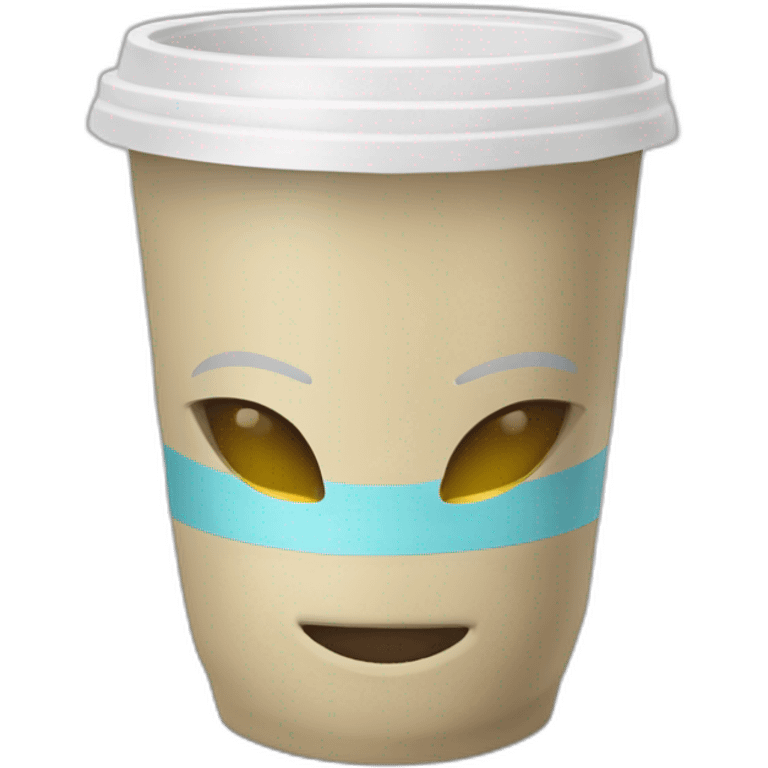 vaso blanco con tapa sin cara emoji