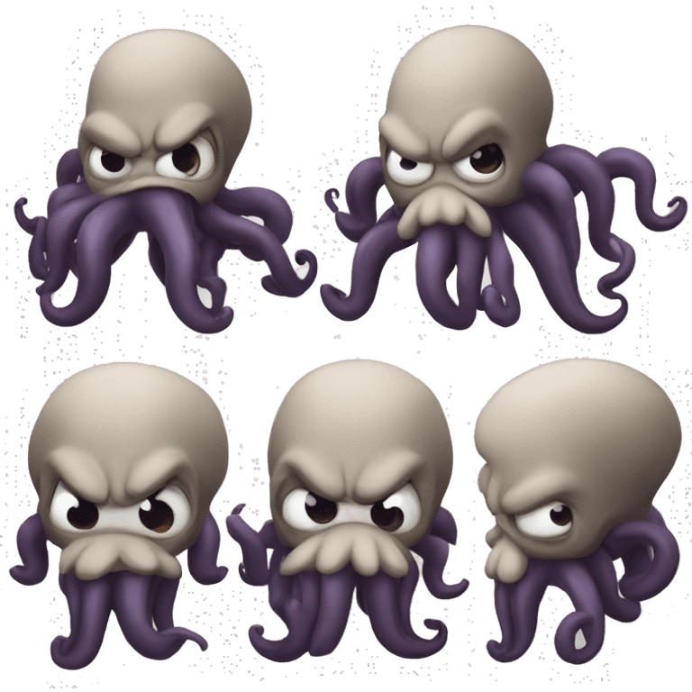 Grumpy octopis emoji