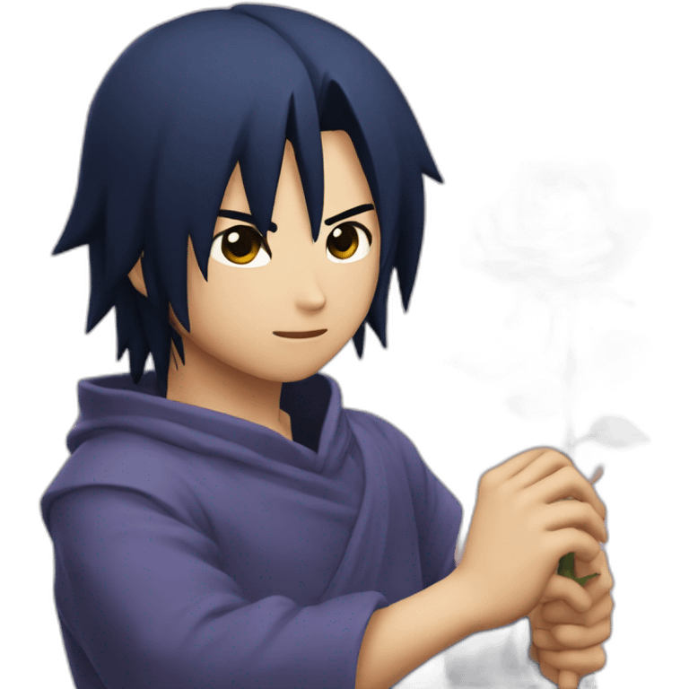 Sasuke qui offre une rose emoji