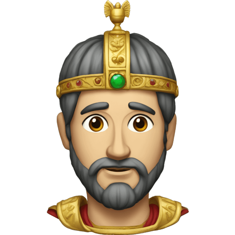 byzantine emperor Tiberius II with a wreath on his head emoji