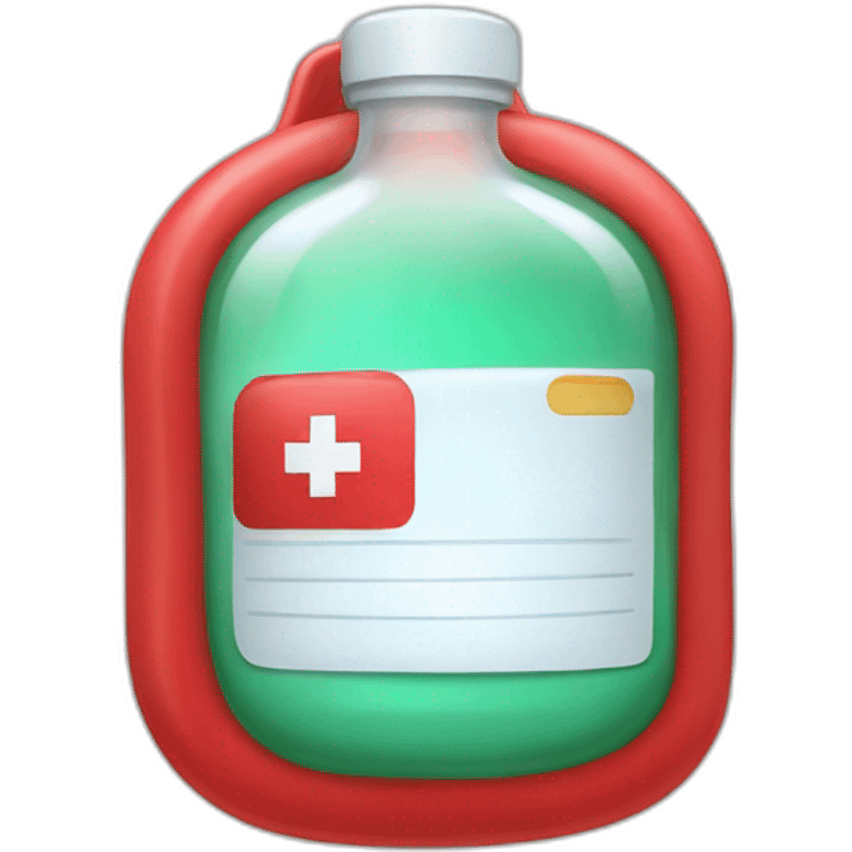 medical soft bag with red liquid emoji