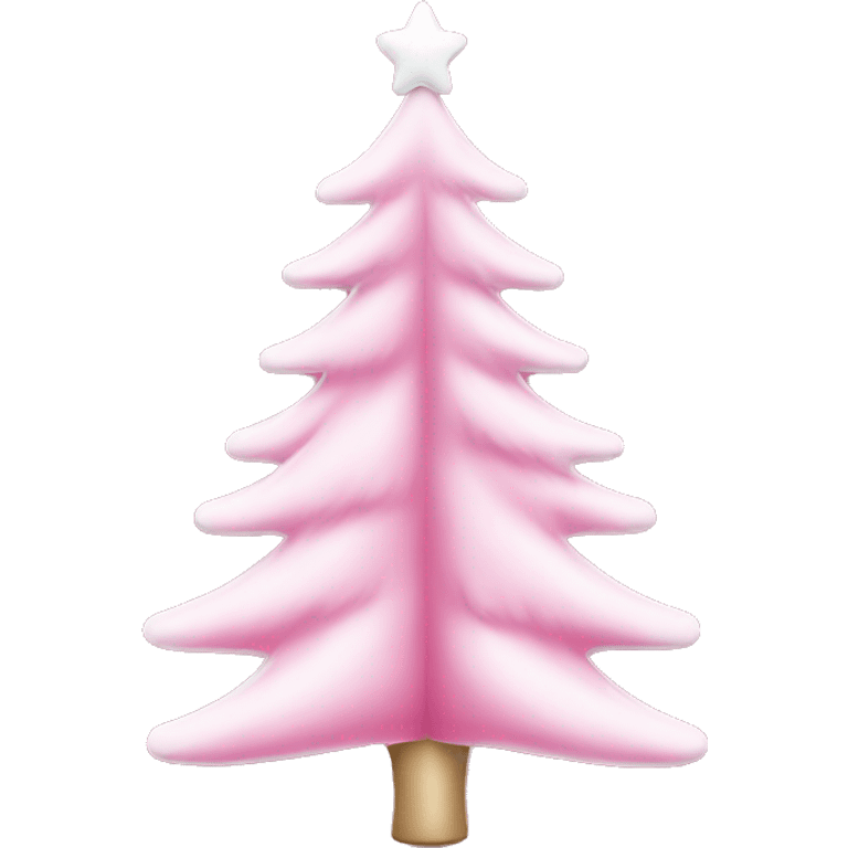 Pink Christmas tree with white decoration  emoji