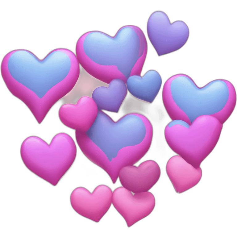 Un corazón con moño 💝 y un corazón con tres corazones azul💗💙 emoji